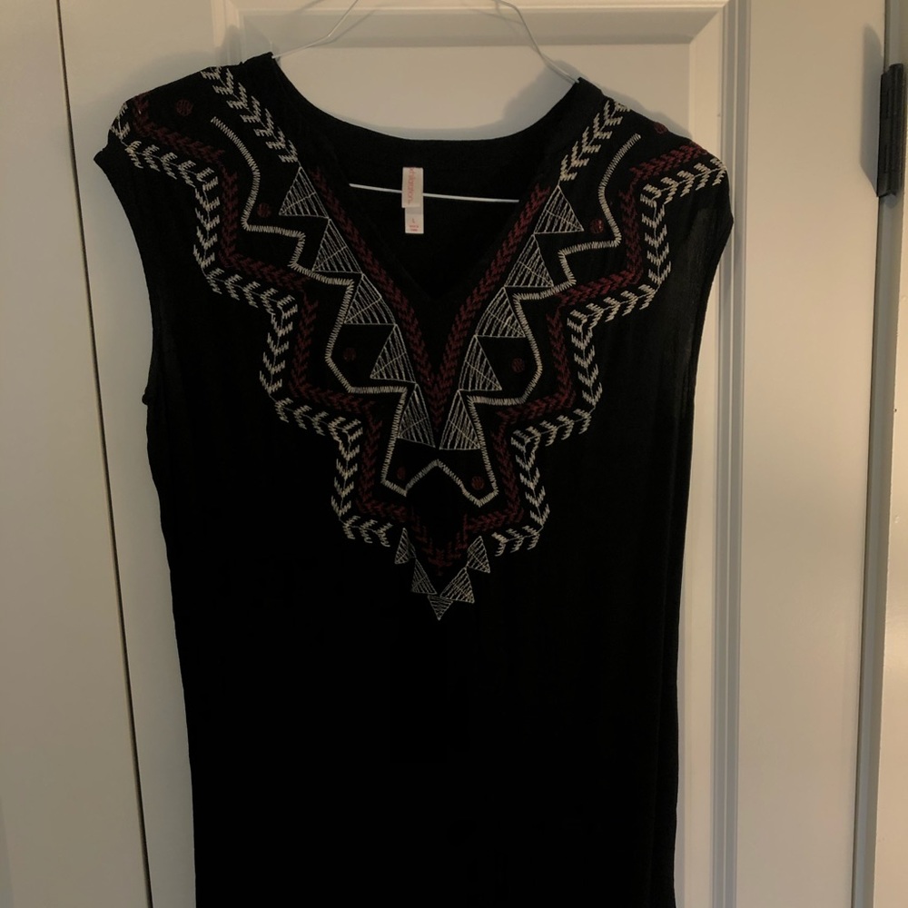 Xhilaration black dress with embroidered design